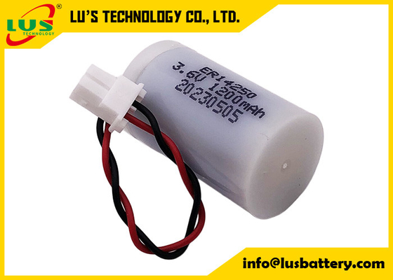 Niet-oplaadbare lithiumthionylchloride (Li-SOCl2) batterij ER14250 1/2 AA-formaat 3,6 V 1200 mAh met waterdichte behuizing