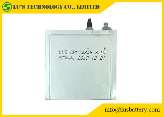 De super Dunne van het de Batterij3v 200mAh Lithium van IOT LiMnO2 Batterij Op hoge temperatuur CP074848