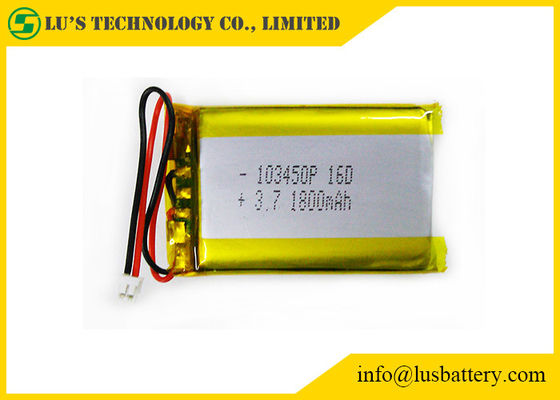 De prismatische Navulbare Batterij 0.5C CC LP103450 3.7V 1800mah van het Lithiumpolymeer