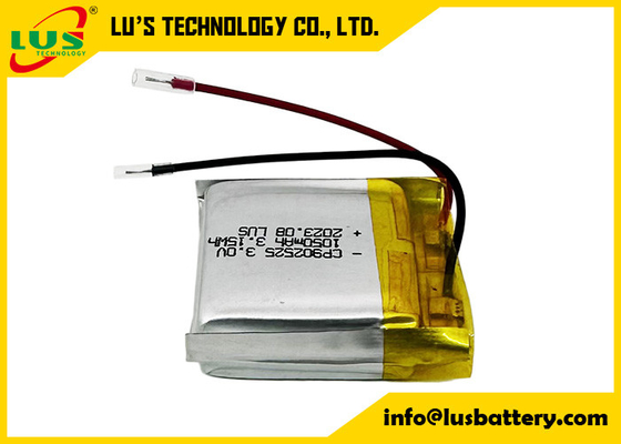 Zachte batterij 902525 van CP902525 3.0v 1050mah limno2 beschikbare batterij met aangepaste afmeting