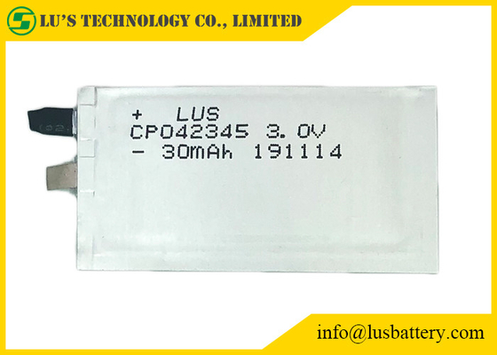 De flexibele Uiterst dunne Cel Cp042345 3 Volt 35mAh van LiMnO2 voor IOT RFID