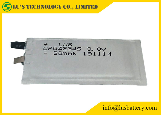3V 30mAh Primair Li Battery RFID Uiterst dunne CP042345 UL1642 voor Creditcard