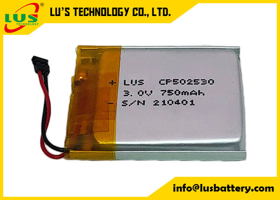 LP502530 de Batterij3v 800mAh Uiterst dunne Batterij Op hoge temperatuur CP502530 van het lithiumpolymeer