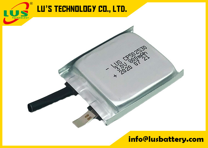 Uiterst dun Limno2-Batterijcp502530 3V 800mAh Vlak Lithium Ion Battery Non Rechargeable Type
