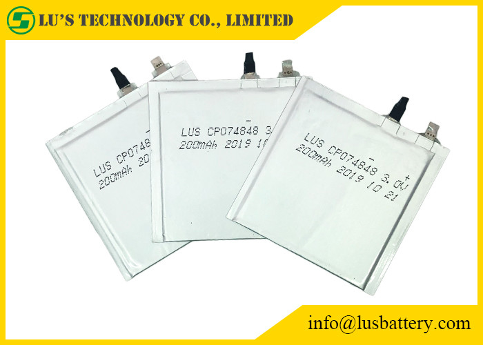 De Uiterst dunne Batterij 200mah van de zakcel CP074848 3,0 Volt voor Elektronische Plank Lables