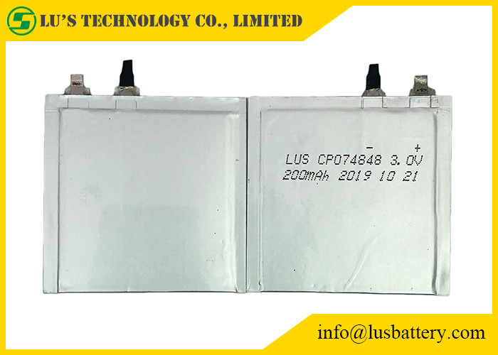 De Uiterst dunne Batterij 200mah van de zakcel CP074848 3,0 Volt voor Elektronische Plank Lables