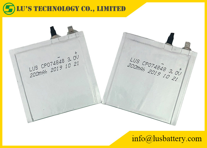 De Uiterst dunne Batterij 200mah van de zakcel CP074848 3,0 Volt voor Elektronische Plank Lables