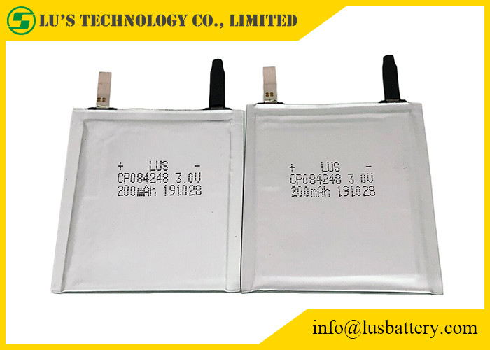 De flexibele Verpakkende Batterij 3.0v 200mah CP084248 van het Lithiummangaan voor Trackable Slim Etiket