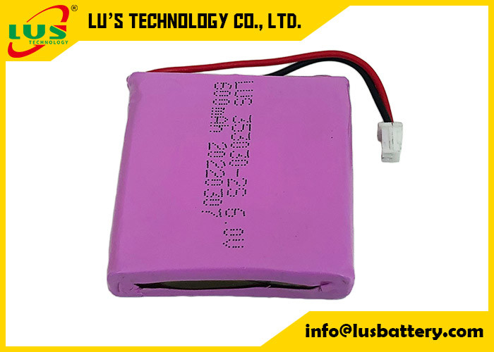 6V LiMnO2-batterijpak 2S 3V CP353030 600mah ultradunne lithium-mangaandioxidebatterij