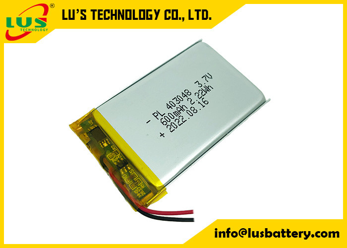 LP403048 3.7V Flexibele Li-polymeerbatterij 600 mah PCBA-beschermingskaart voor draagbaar apparaat