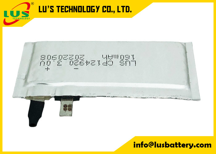 Van CP124920 LiMnO2 Flexibele 3V 160 Mah Super Thin Cell For de Veiligheidshelm van de het Lithiumbatterij