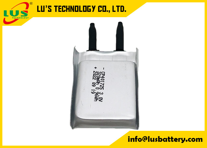 3.0V verdun Flexibele Batterij CP401725 320mah ultra Slanke Batteires voor Smartcards