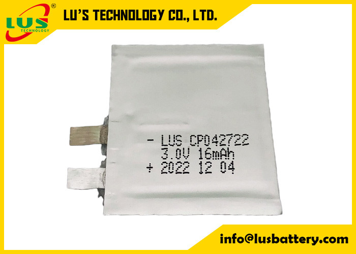 Zachte Ingepakte de Batterij16mah Document van Li MnO2 dun Batterij 3,0 Volt CP042722 CP042922 CP042822