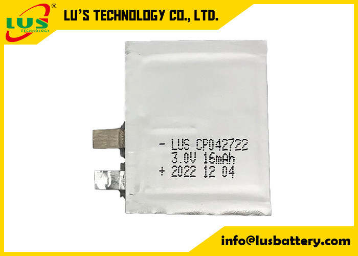 Zachte Ingepakte de Batterij16mah Document van Li MnO2 dun Batterij 3,0 Volt CP042722 CP042922 CP042822