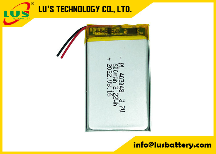 de Batterij van de Batterijlipo van 600mah 3.7v 303450 voor Intelligente Vullingslamp LP403048 LP303065