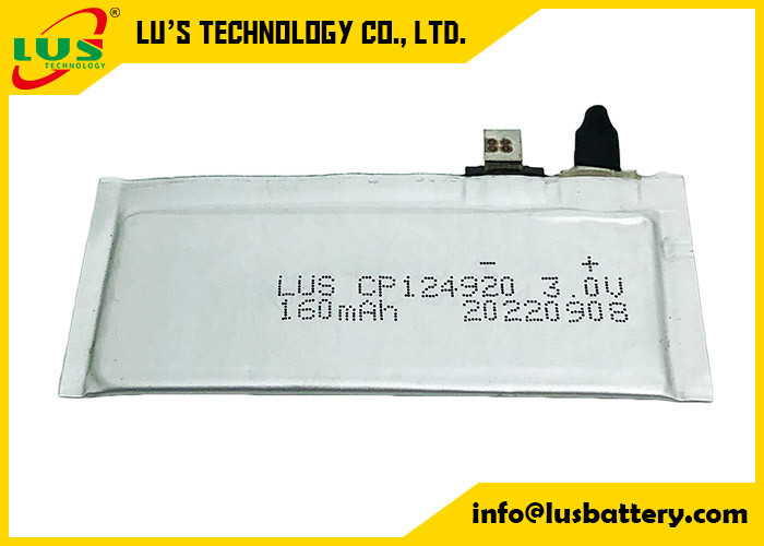 Het Uiterst dunne Zachte Pak Li Mno 2 van CP144920 150mah 3v de Batterij van het het Mangaandioxyde van het Batterijlithium