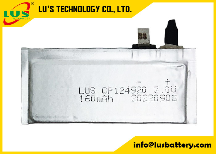 Het Uiterst dunne Zachte Pak Li Mno 2 van CP144920 150mah 3v de Batterij van het het Mangaandioxyde van het Batterijlithium