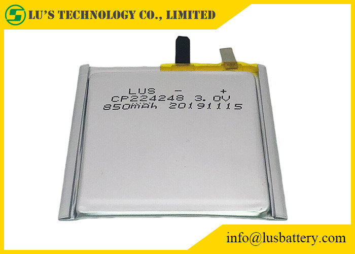 Dunne de Celbatterij CP224248 3.0v 850mah van RFID Met lange levensuur voor Bluetooth-Markeringen