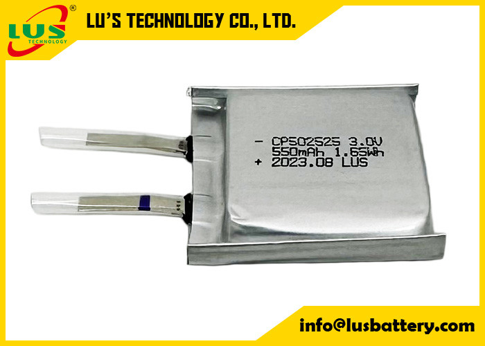 De primaire Batterij Li-MnO2 550 van de Lithiumbatterij CP502525 3v Mah Lithium Battery Non-Rechargeable Battery voor Elektronisch Stuk speelgoed