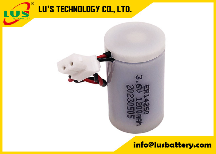 Niet-oplaadbare lithiumthionylchloride (Li-SOCl2) batterij ER14250 1/2 AA-formaat 3,6 V 1200 mAh met waterdichte behuizing