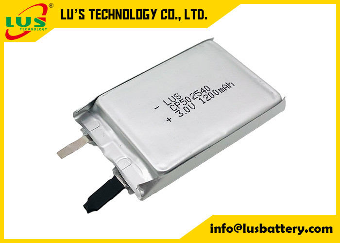 Niet-oplaadbare CP502540 Thin Film Li-Ion Battery 3V 1200mAh CF502540 Thin Film Primary Lithium Battery