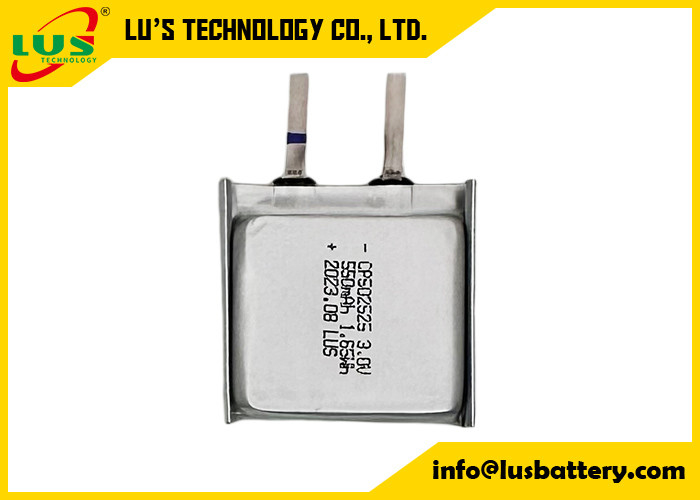 LiMnO2 Ultra-dunne cel 3V CP502525 Batterij Soft pack batterij CP502525 3v 550mAh smart card batterij