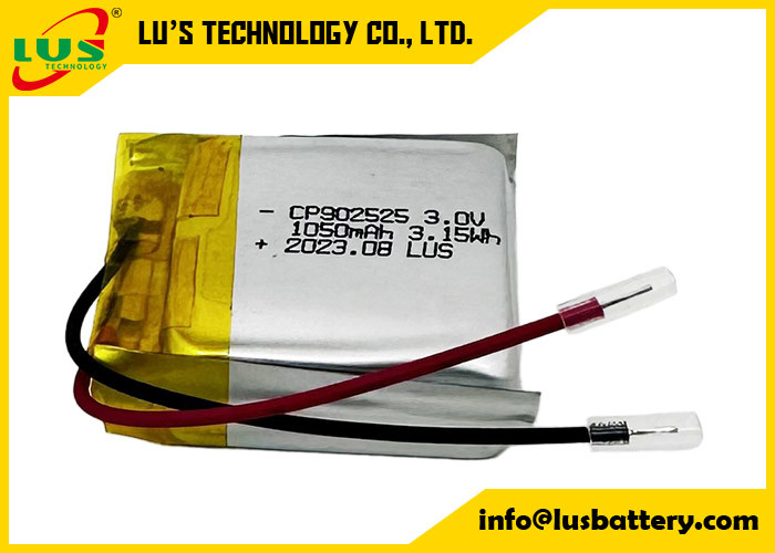 Cp902525 3.0v 1050mah Limno2 Soft Battery CP952525 3.0V LiMnO2 Battery Pouch Cell Type