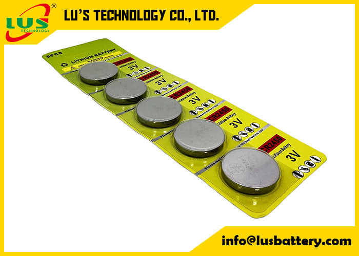 CR2450 Lithiumbatterij 3v ECR2450 Batterijen voor ESL Lithium muntcelbatterij CR2450 in Cell Card (5 stuks Pack)