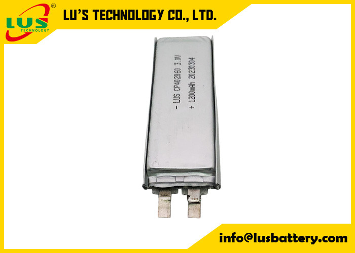 dunne flexibale limno2-batterij CP402060 3,0 volt 1200mah voor CMOS-lithiumbatterijen zonder oplaadbare 3V-batterijen