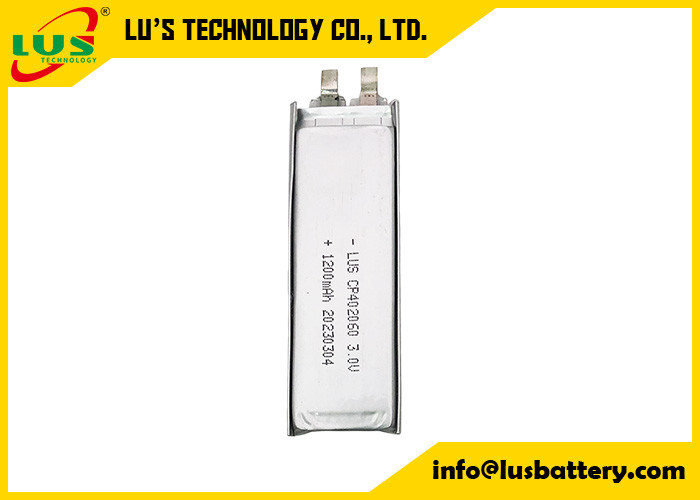 dunne flexibale limno2-batterij CP402060 3,0 volt 1200mah voor CMOS-lithiumbatterijen zonder oplaadbare 3V-batterijen