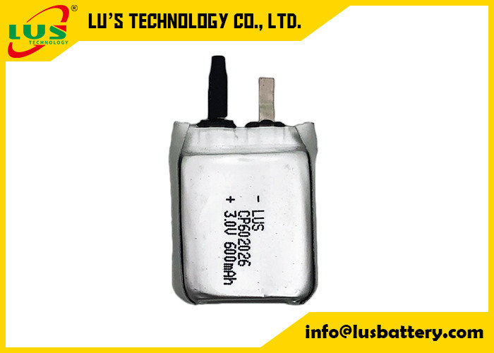 3v 600mah niet-oplaadbare limno2-batterij ultra dunne cp602026-batterij LI-MnO2 CP602026 600MAH CP-cel