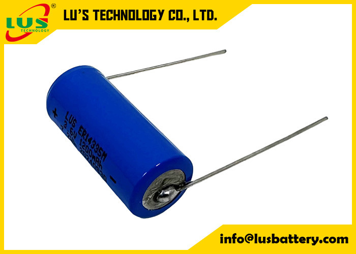 ER14335M 3.6v 2/3AA 1200mAh lisocl2-batterij met axiale lood-hoge-afvoer lithiumbatterij ER14335M