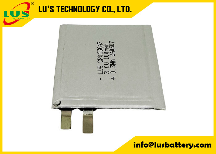 CP063643 3,0 volt 100mAh Kleine lithiumbatterie 3V CP063643 Ultrathinbatterij voor IoT/RFID