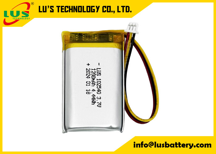 Lipolymeraccumulator 4.44Wh 3.7 V Lipo-accu's 1200mAh LP102540 lithiumbatterij 3.7Volt batterijcel
