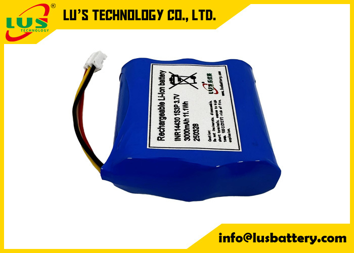 INR14430 3.7V 3000mAh Lithium-ion batterij 1S3P oplaadbaar li-ion batterijpakket op maat
