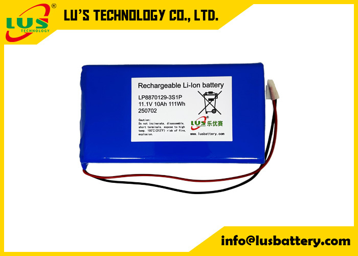 3,7V 10000mAh Lithium-polymeer batterij LP8870129 op maat gemaakte 3S1P lipo batterij pack 11,1 volt 10AH