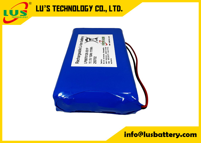 3,7V 10000mAh Lithium-polymeer batterij LP8870129 op maat gemaakte 3S1P lipo batterij pack 11,1 volt 10AH