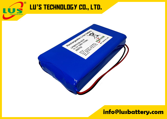 3,7V 10000mAh Lithium-polymeer batterij LP8870129 op maat gemaakte 3S1P lipo batterij pack 11,1 volt 10AH