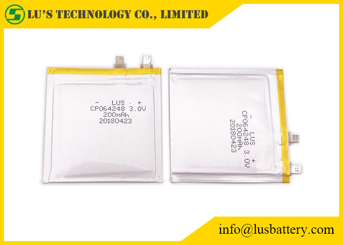 Uiterst dunne het Lithiumbatterij 200mah 3.0v CP064248 van RFID enz. voor Markeringen