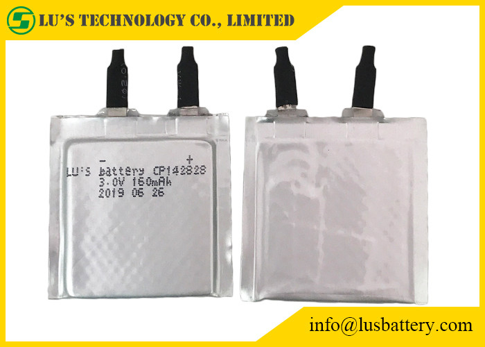 GEEN Navulbare Zachte Limno2-Batterij 3.0v 160mah CP142828 voor Sensormateriaal