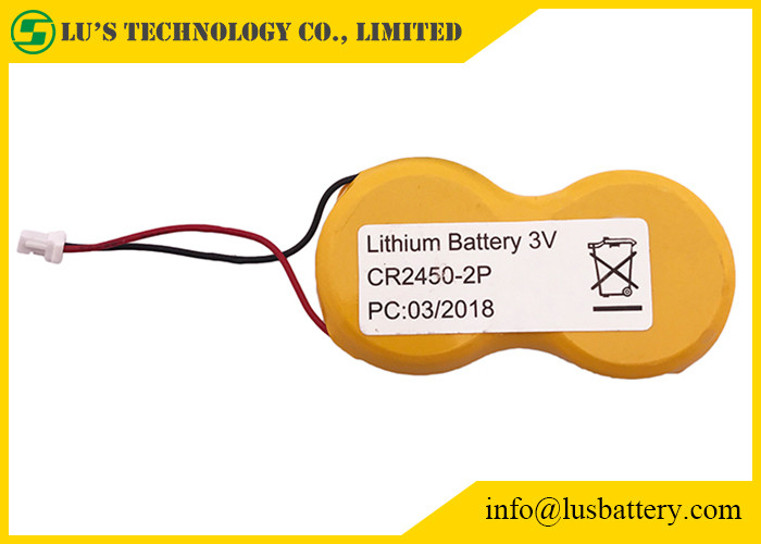 van de het Lithiumknoop van 3V 1200mah de Celcr2450 CR2450-2P JST Terminals voor Markeringen