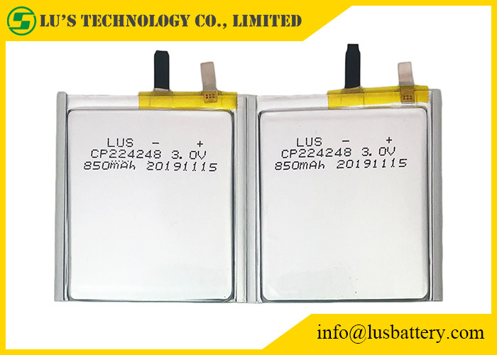 3.0v 850mah verdunnen Celbatterij LimnO2 CP224248 voor Bluetooth-Markeringen