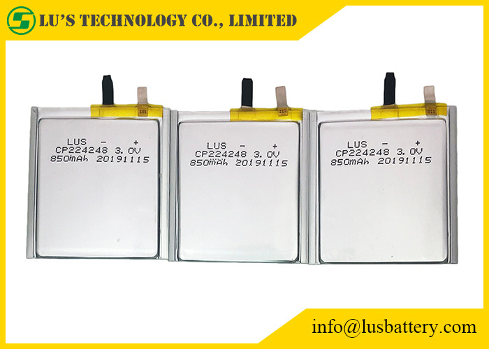 3.0v 850mah verdunnen Celbatterij LimnO2 CP224248 voor Bluetooth-Markeringen