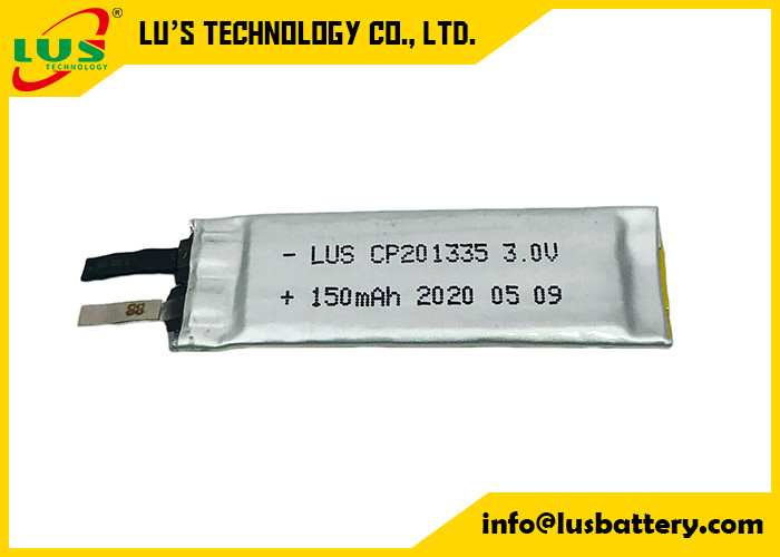 Flexibele het Lithiumbatterij CP201335 van douaneterminals 3.0V 150mAh LiMnO2 voor Markeringen