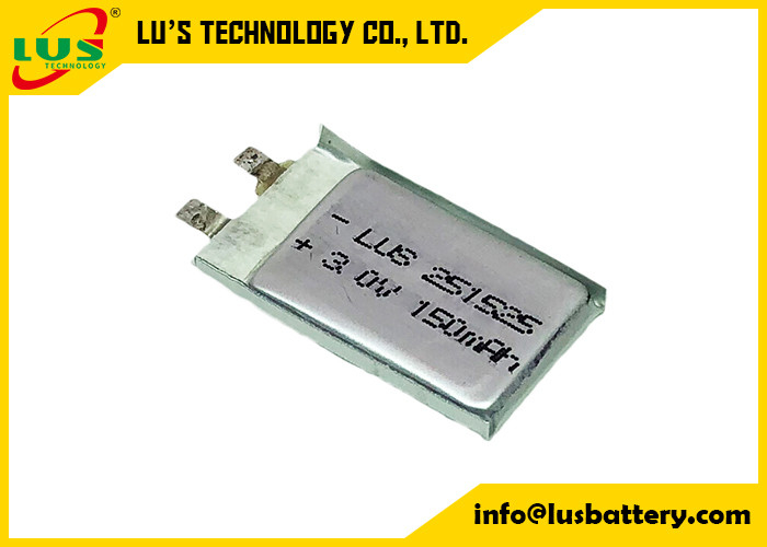 de Batterijlithium Ion Battery For Digital Camera CP251525 van Li MnO2 van 3v 150mah ultra Smal