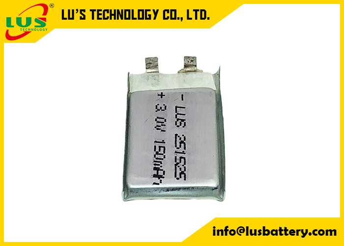 de Batterijlithium Ion Battery For Digital Camera CP251525 van Li MnO2 van 3v 150mah ultra Smal