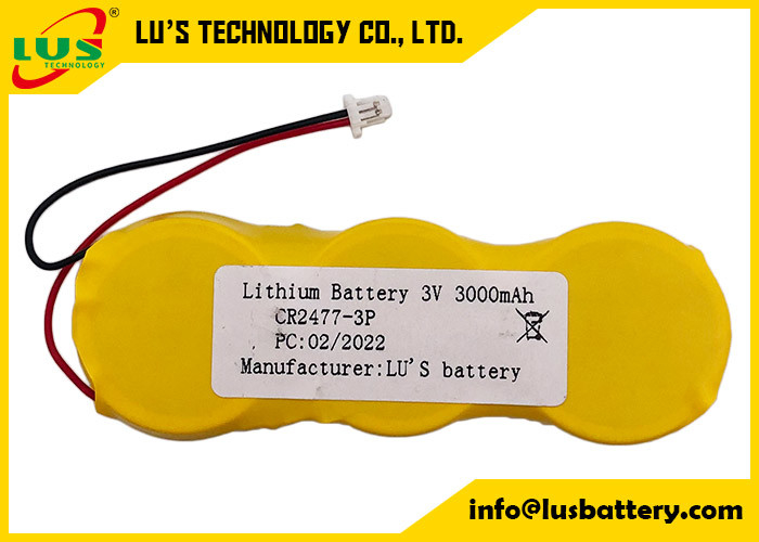van de de Knoopcel van 3v 3000mah de Batterijpak CR2477 3p parallel met Dradenschakelaars