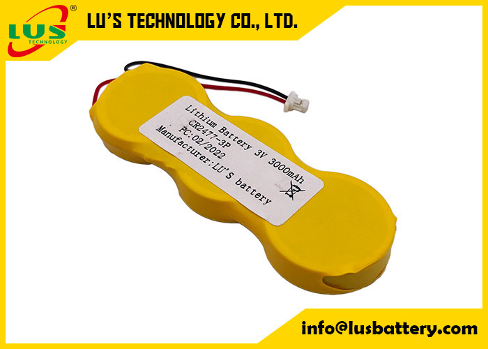 van de de Knoopcel van 3v 3000mah de Batterijpak CR2477 3p parallel met Dradenschakelaars