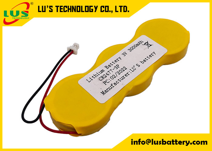 van de de Knoopcel van 3v 3000mah de Batterijpak CR2477 3p parallel met Dradenschakelaars